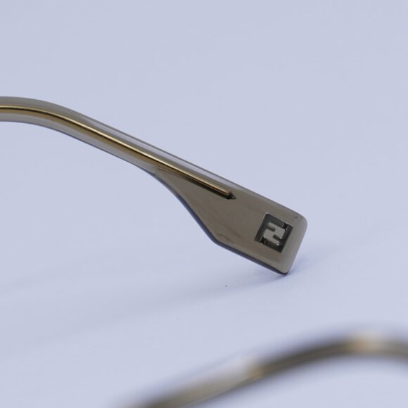 Fendi FE40141U 32E Sunglasses Gold Rectangle Frame, Brown Lenses - Picture 7 of 11